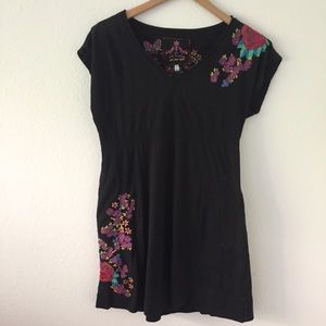 JW LA Johnny Was floral embroidered dress